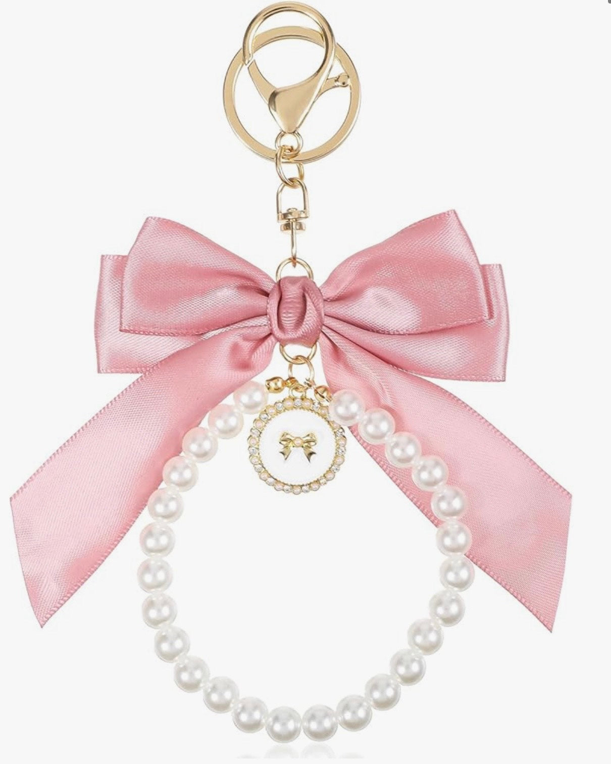 Pink Pearl Bow Charm